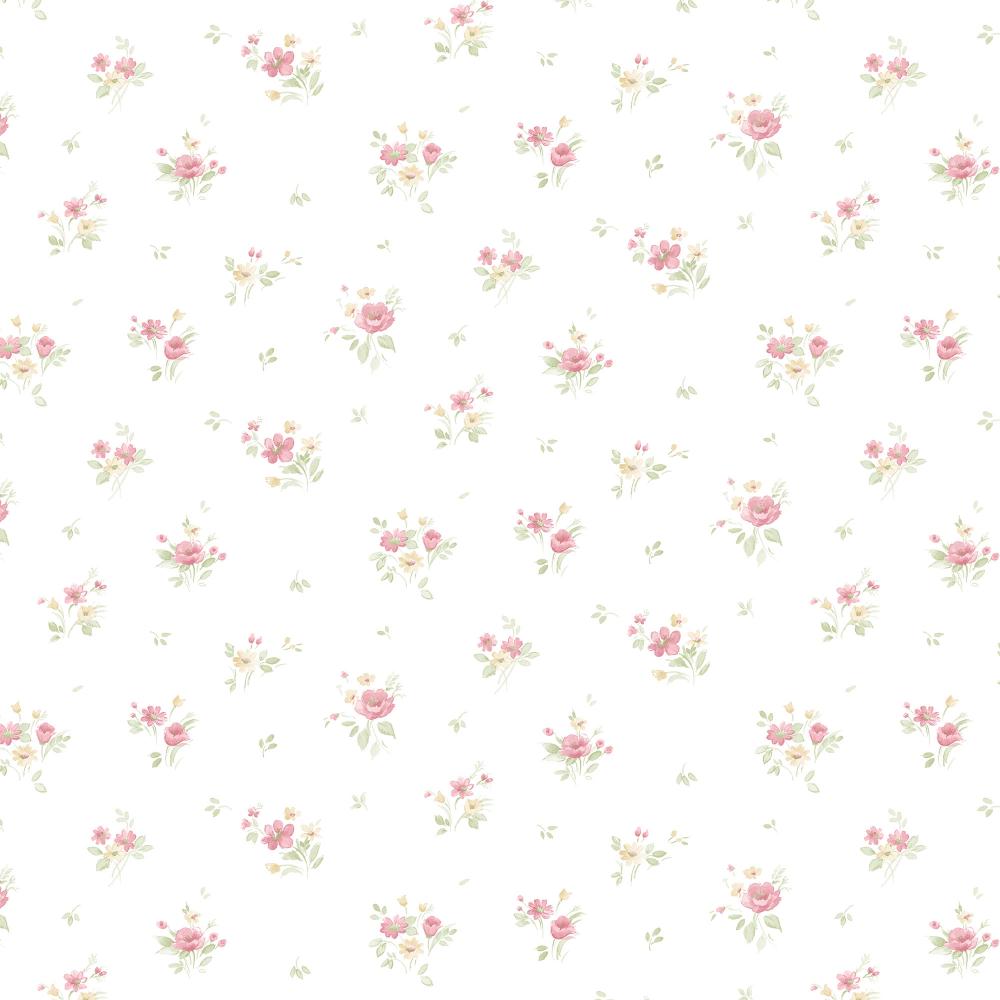 Patton Wallcoverings PF38160 Pretty Florals Rainbow Floral Wallpaper in Yellow Pink